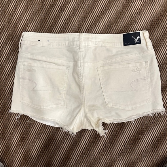 AMERICAN EAGLE OUTFITTERS SUPER STRETCH SHORTIE DENIM JEAN SHORTS SIZE 12 - Picture 2 of 4